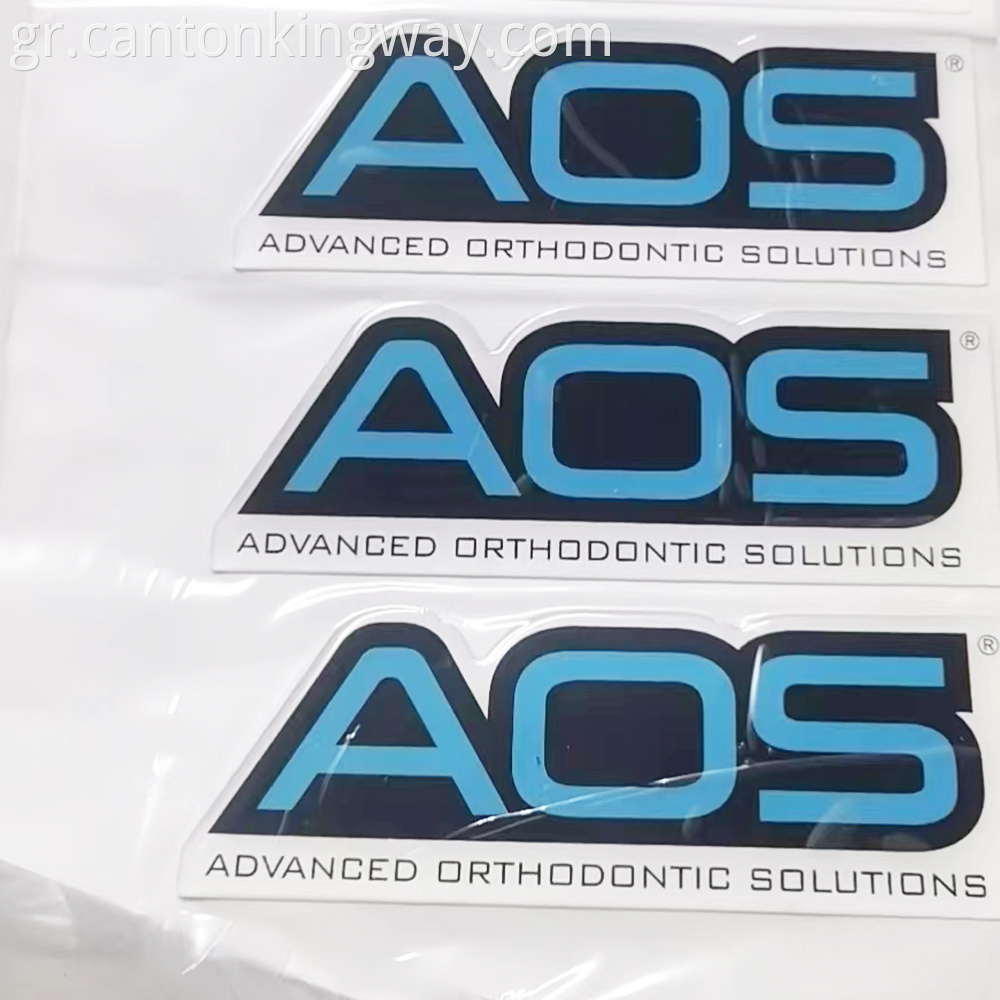 Customed Aos Logo Emblem Company Label Front Side
